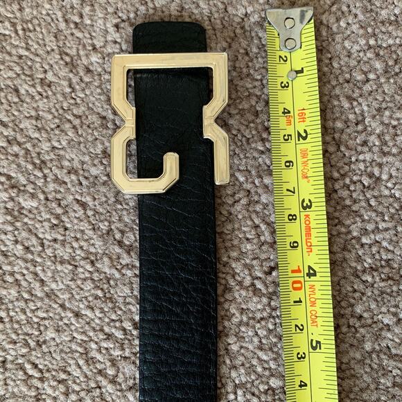 Dolce & Gabbana unisex black leather belt size 85 cm 34 inches - Picture 2 of 4